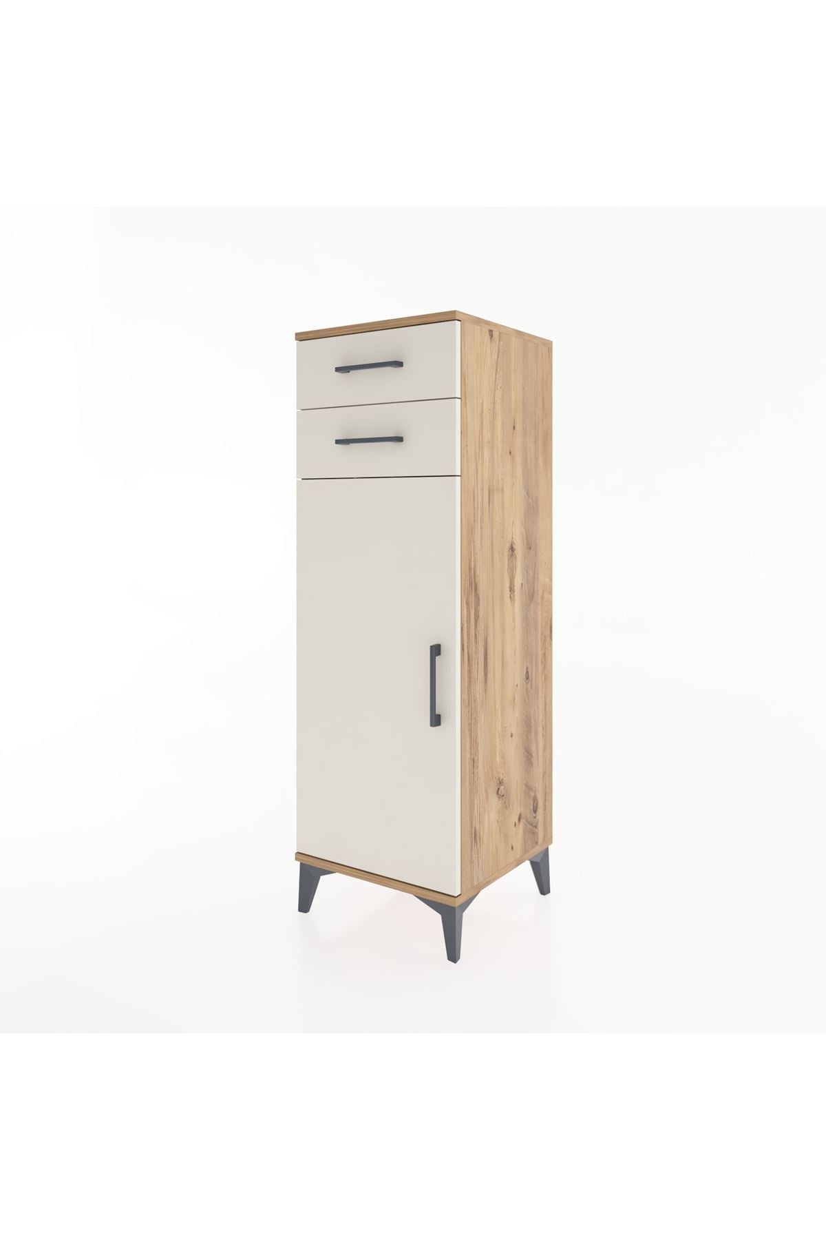 Hyperion Dolap 2 Raflı 2 Çekmeceli Tek Kapaklı 44x44x134 Çam-Aytaşı