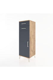 Hyperion Dolap 2 Raflı 2 Çekmeceli Tek Kapaklı 44x44x134 Çam-Antrasit