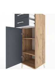 Hyperion Dolap 2 Raflı 2 Çekmeceli Tek Kapaklı 44x44x134 Çam-Antrasit