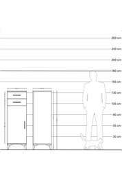 Hyperion Dolap 2 Raflı 2 Çekmeceli Tek Kapaklı 44x44x134 Çam-Antrasit