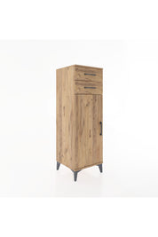 Hyperion Dolap 2 Raflı 2 Çekmeceli Tek Kapaklı 44x44x134 Çam-Çam