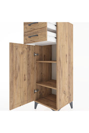 Hyperion Dolap 2 Raflı 2 Çekmeceli Tek Kapaklı 44x44x134 Çam-Çam