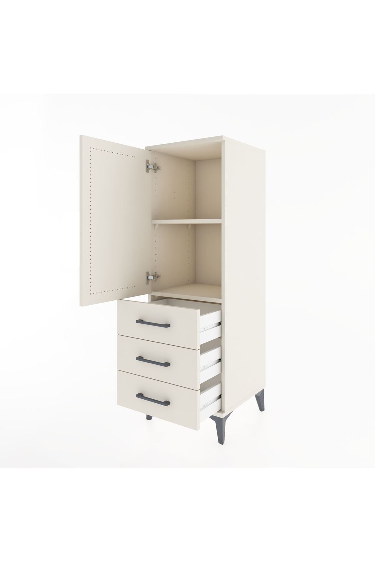 Hyperion Dolap 2 Raflı 3 Çekmeceli Tek Kapaklı 44x44x134 Aytaşı-Aytaşı