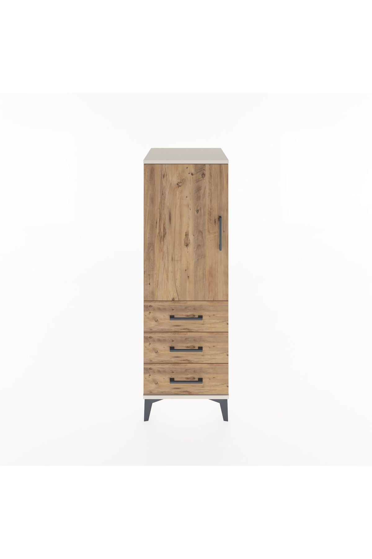 Hyperion Dolap 2 Raflı 3 Çekmeceli Tek Kapaklı 44x44x134 Aytaşı-Çam