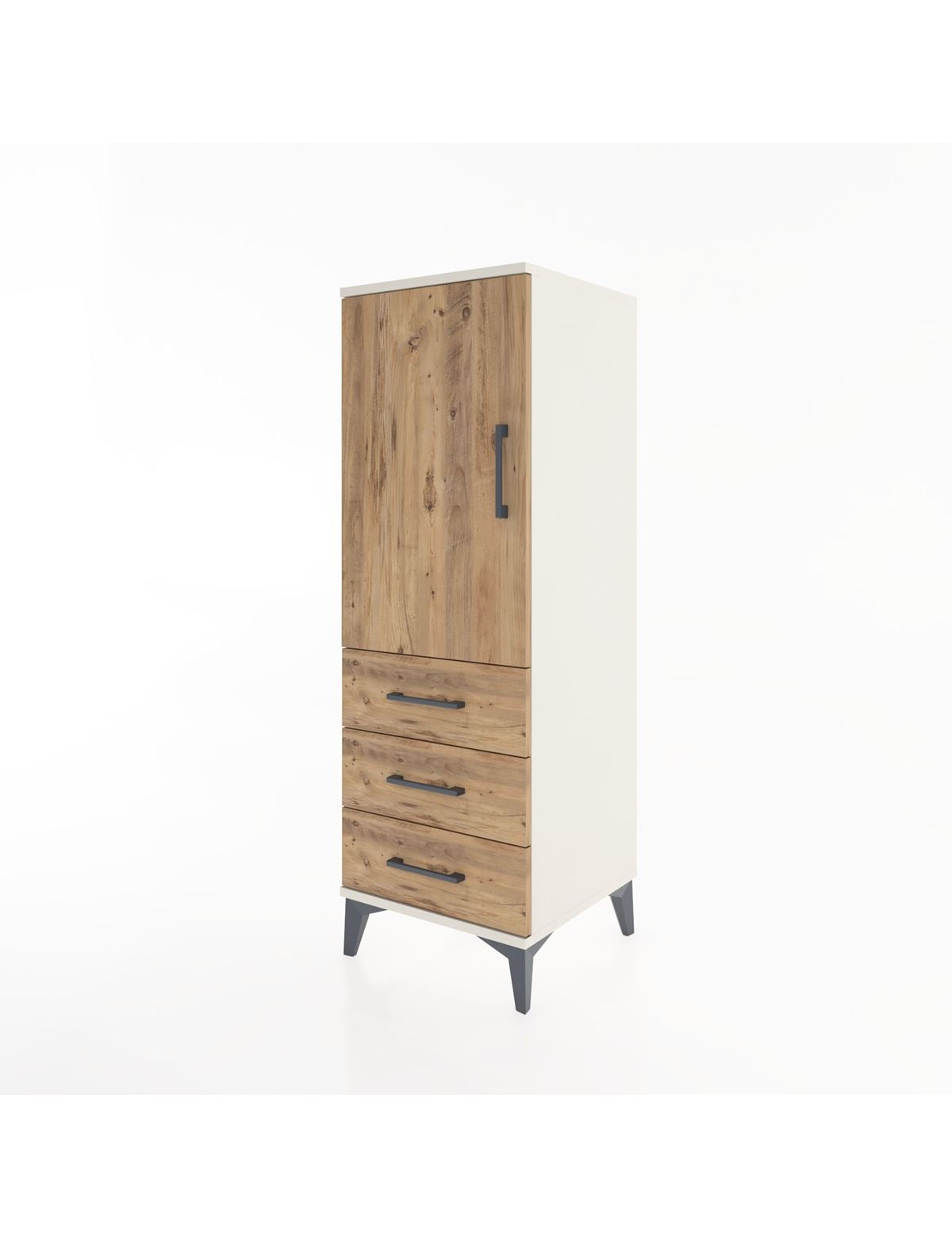 Hyperion Dolap 2 Raflı 3 Çekmeceli Tek Kapaklı 44x44x134 - S49M021V3B