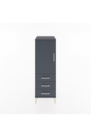 Hyperion Dolap 2 Raflı 3 Çekmeceli Tek Kapaklı 44x44x134 Antrasit-Antrasit