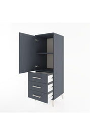 Hyperion Dolap 2 Raflı 3 Çekmeceli Tek Kapaklı 44x44x134 Antrasit-Antrasit