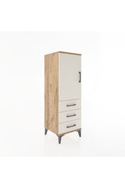 Hyperion Dolap 2 Raflı 3 Çekmeceli Tek Kapaklı 44x44x134 Çam-Aytaşı