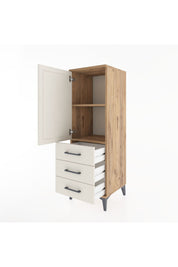 Hyperion Dolap 2 Raflı 3 Çekmeceli Tek Kapaklı 44x44x134 Çam-Aytaşı