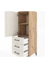 Hyperion Dolap 2 Raflı 3 Çekmeceli Tek Kapaklı 44x44x134 Çam-Aytaşı