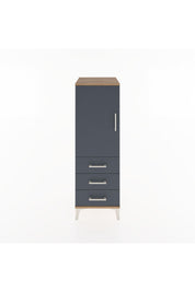 Hyperion Dolap 2 Raflı 3 Çekmeceli Tek Kapaklı 44x44x134 Çam-Antrasit