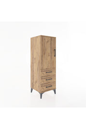 Hyperion Dolap 2 Raflı 3 Çekmeceli Tek Kapaklı 44x44x134 Çam-Çam