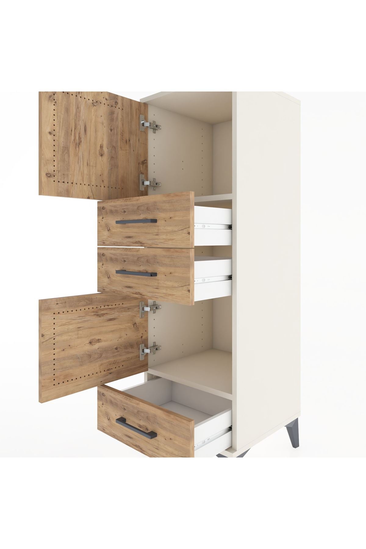 Hyperion Dolap 2 Raflı 3 Çekmeceli 2 Kapaklı 44x44x134 Aytaşı-Çam