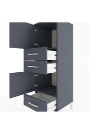 Hyperion Dolap 2 Raflı 3 Çekmeceli 2 Kapaklı 44x44x134 Antrasit-Antrasit