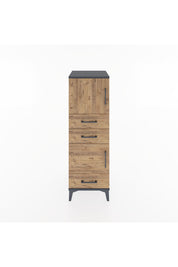 Hyperion Dolap 2 Raflı 3 Çekmeceli 2 Kapaklı 44x44x134 Antrasit-Çam