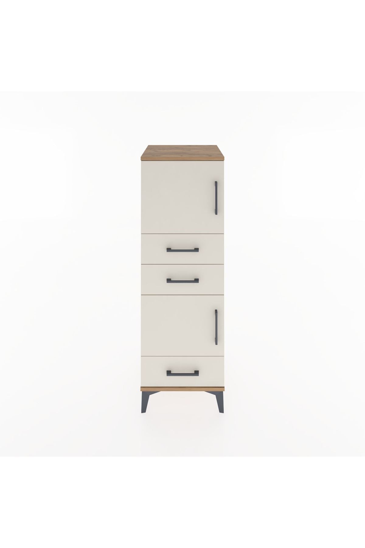 Hyperion Dolap 2 Raflı 3 Çekmeceli 2 Kapaklı 44x44x134 Çam-Aytaşı