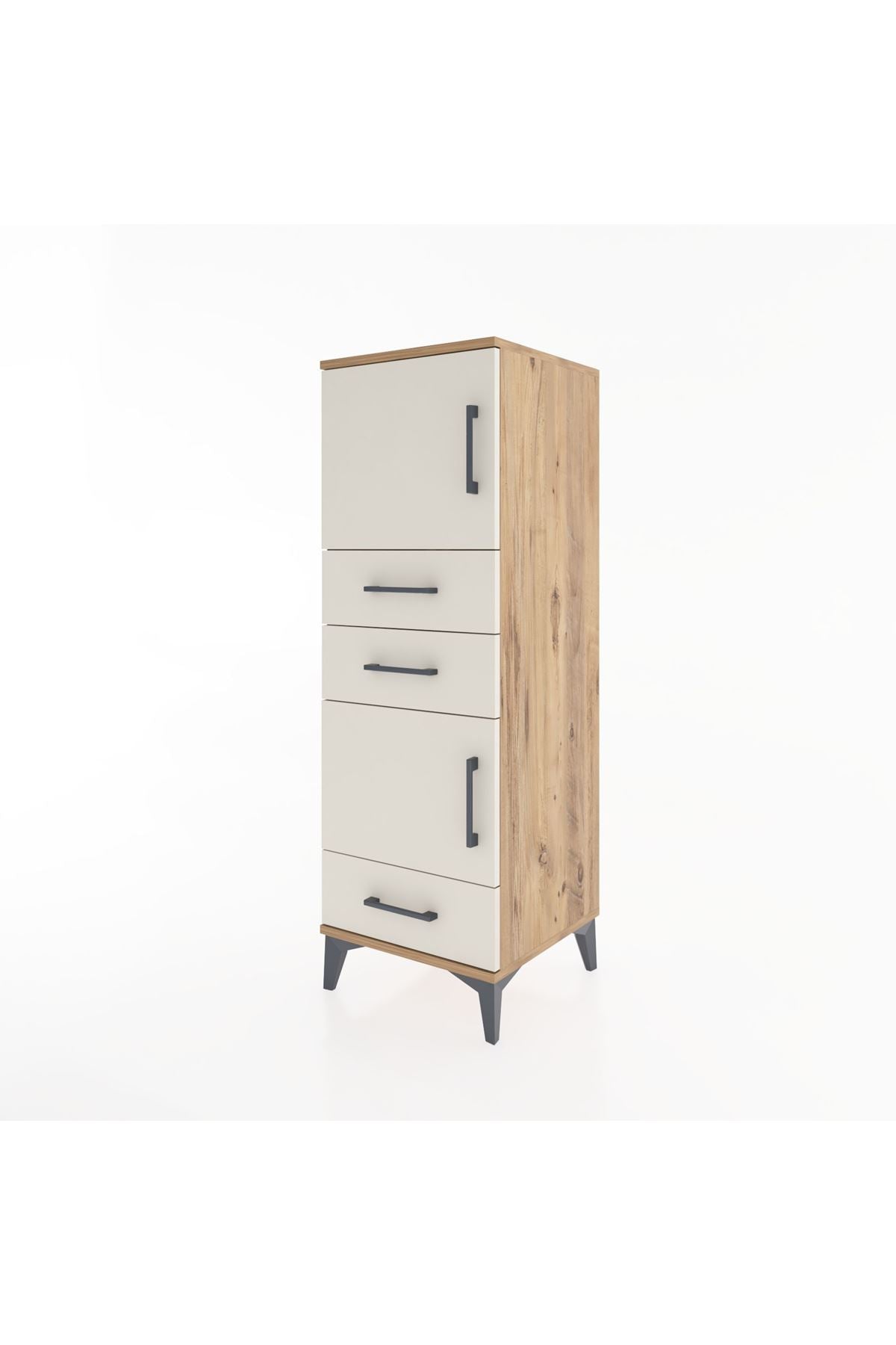 Hyperion Dolap 2 Raflı 3 Çekmeceli 2 Kapaklı 44x44x134 Çam-Aytaşı