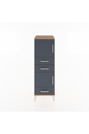 Hyperion Dolap 2 Raflı 3 Çekmeceli 2 Kapaklı 44x44x134 Çam-Antrasit