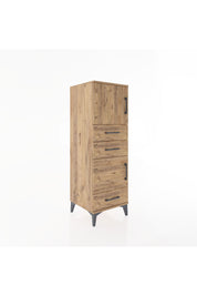 Hyperion Dolap 2 Raflı 3 Çekmeceli 2 Kapaklı 44x44x134 Çam-Çam