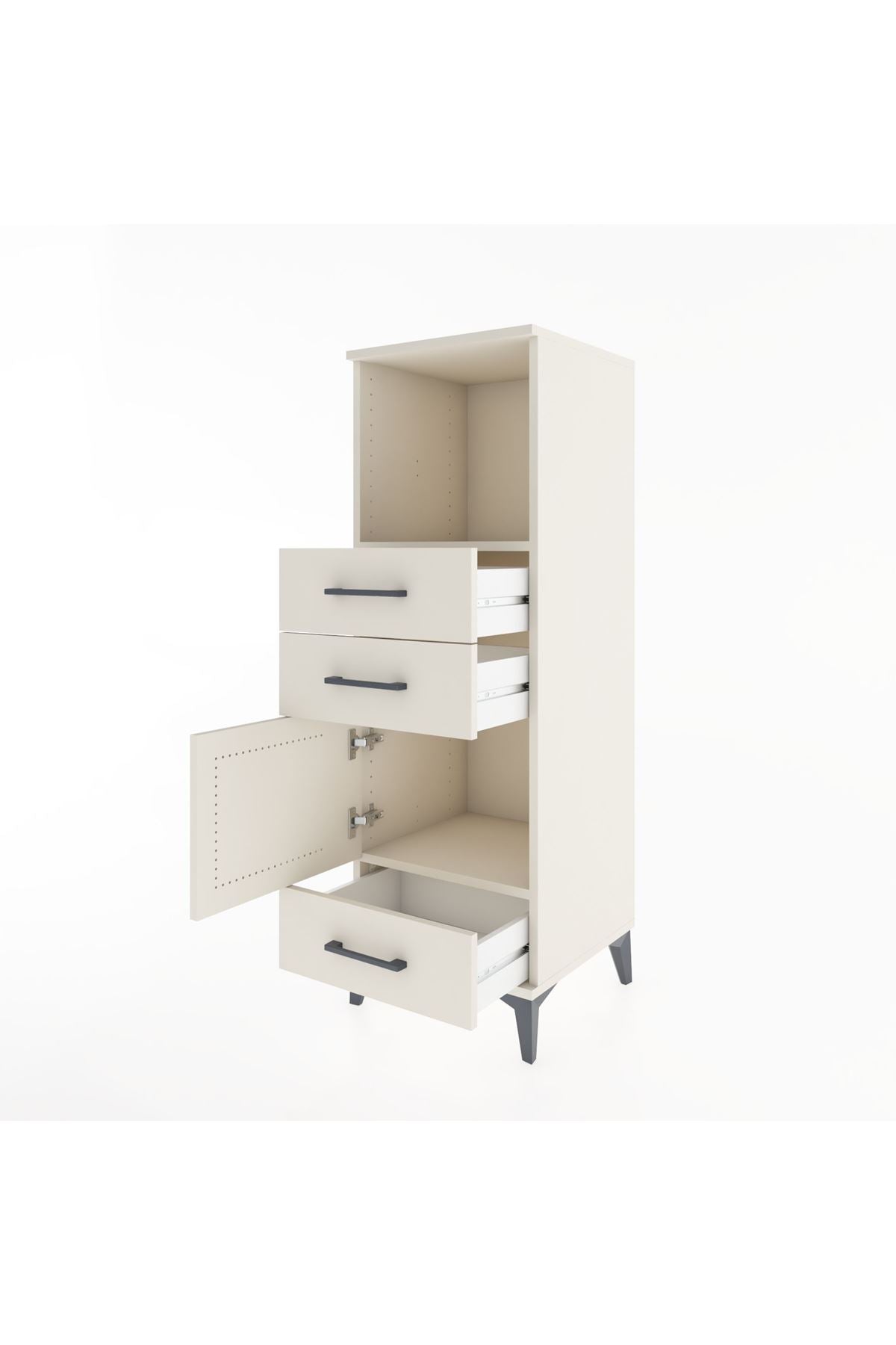 Hyperion Dolap 2 Raflı 3 Çekmeceli Tek Kapaklı 44x44x134 Aytaşı-Aytaşı