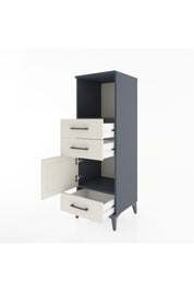 Hyperion Dolap 2 Raflı 3 Çekmeceli Tek Kapaklı 44x44x134 Antrasit-Aytaşı