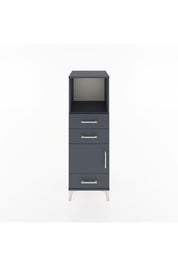 Hyperion Dolap 2 Raflı 3 Çekmeceli Tek Kapaklı 44x44x134 Antrasit-Antrasit