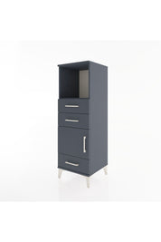 Hyperion Dolap 2 Raflı 3 Çekmeceli Tek Kapaklı 44x44x134 Antrasit-Antrasit