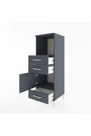 Hyperion Dolap 2 Raflı 3 Çekmeceli Tek Kapaklı 44x44x134 Antrasit-Antrasit