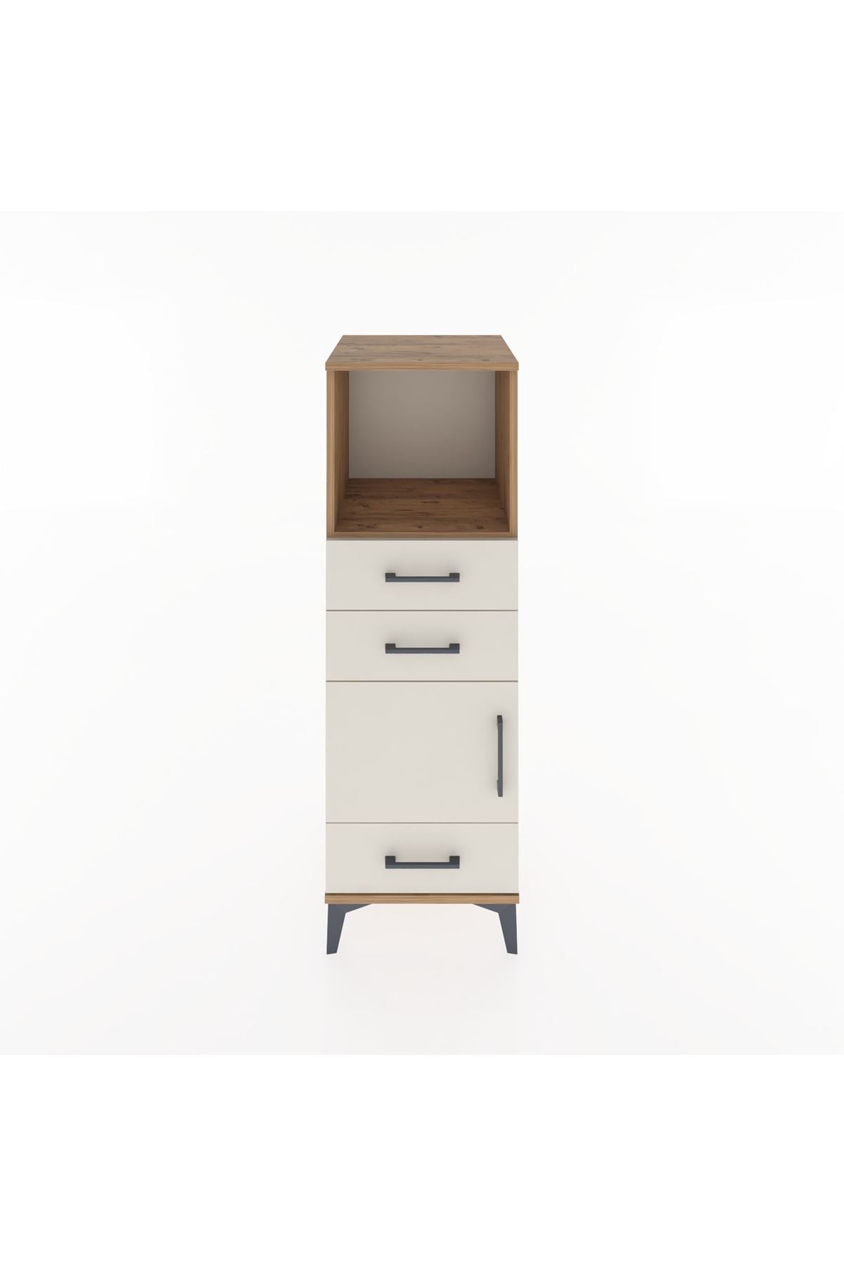 Hyperion Dolap 2 Raflı 3 Çekmeceli Tek Kapaklı 44x44x134 Çam-Aytaşı