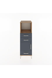 Hyperion Dolap 2 Raflı 3 Çekmeceli Tek Kapaklı 44x44x134 Çam-Antrasit