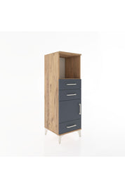 Hyperion Dolap 2 Raflı 3 Çekmeceli Tek Kapaklı 44x44x134 Çam-Antrasit