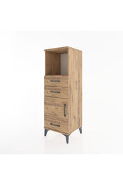 Hyperion Dolap 2 Raflı 3 Çekmeceli Tek Kapaklı 44x44x134 Çam-Çam
