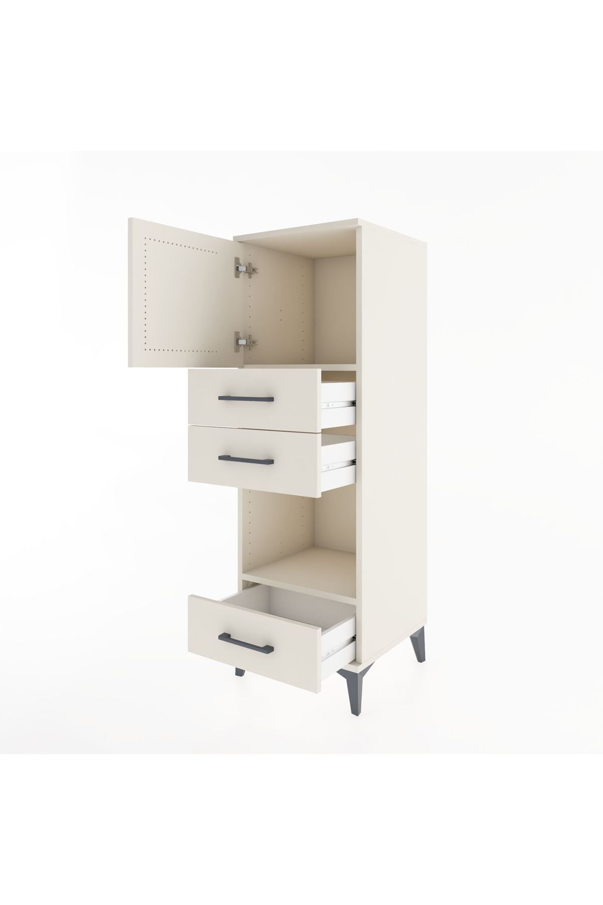 Hyperion Dolap 2 Raflı 3 Çekmeceli Tek Kapaklı 44x44x134 Aytaşı-Aytaşı