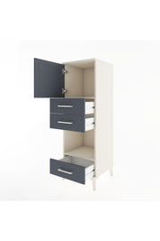 Hyperion Dolap 2 Raflı 3 Çekmeceli Tek Kapaklı 44x44x134 Aytaşı-Antrasit