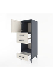 Hyperion Dolap 2 Raflı 3 Çekmeceli Tek Kapaklı 44x44x134 Antrasit-Aytaşı