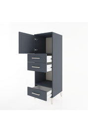 Hyperion Dolap 2 Raflı 3 Çekmeceli Tek Kapaklı 44x44x134 Antrasit-Antrasit