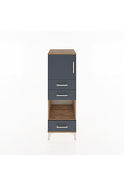 Hyperion Dolap 2 Raflı 3 Çekmeceli Tek Kapaklı 44x44x134 Çam-Antrasit