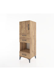 Hyperion Dolap 2 Raflı 3 Çekmeceli Tek Kapaklı 44x44x134 Çam-Çam