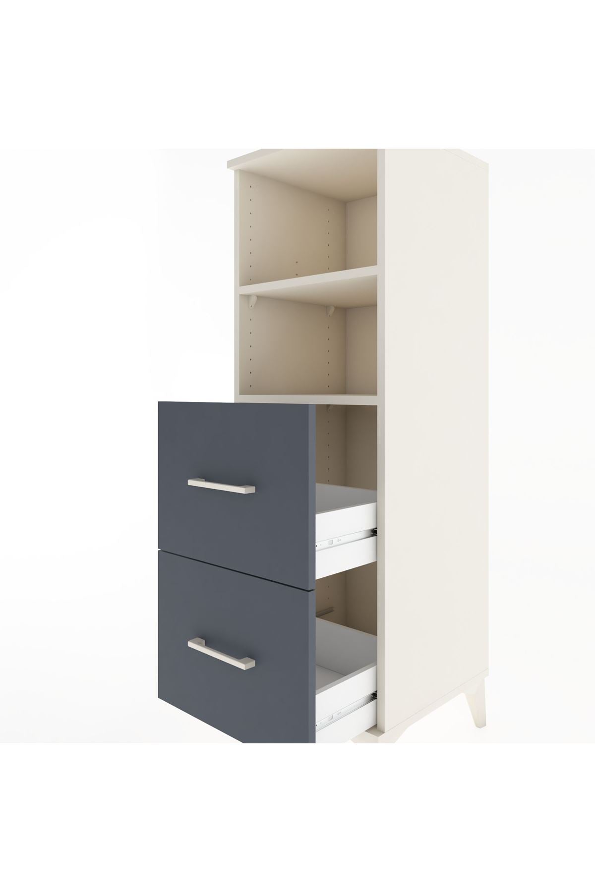 Hyperion Dolap 2 Raflı 2 Çekmeceli 44x44x134 Aytaşı-Antrasit