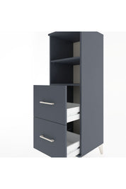 Hyperion Dolap 2 Raflı 2 Çekmeceli 44x44x134 Antrasit-Antrasit