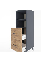 Hyperion Dolap 2 Raflı 2 Çekmeceli 44x44x134 Antrasit-Çam