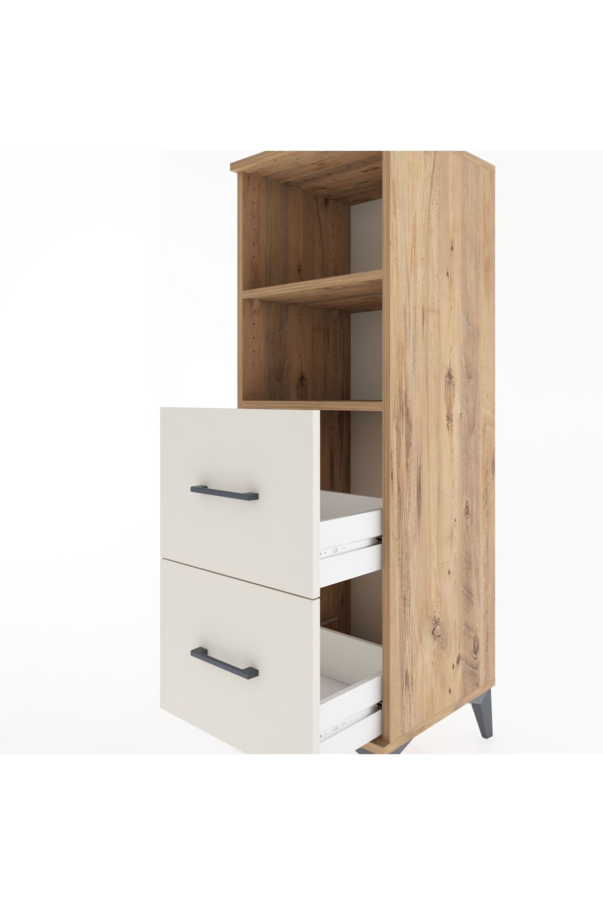 Hyperion Dolap 2 Raflı 2 Çekmeceli 44x44x134 Çam-Aytaşı