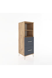 Hyperion Dolap 2 Raflı 2 Çekmeceli 44x44x134 Çam-Antrasit