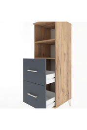 Hyperion Dolap 2 Raflı 2 Çekmeceli 44x44x134 Çam-Antrasit
