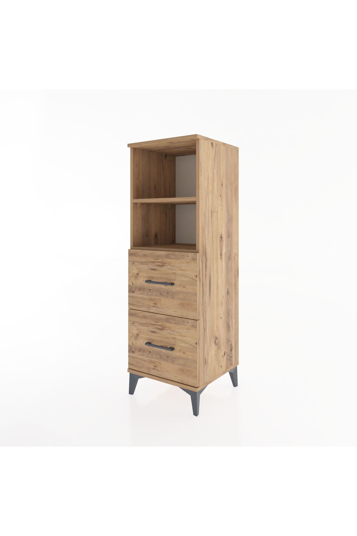 Hyperion Dolap 2 Raflı 2 Çekmeceli 44x44x134 Çam-Çam