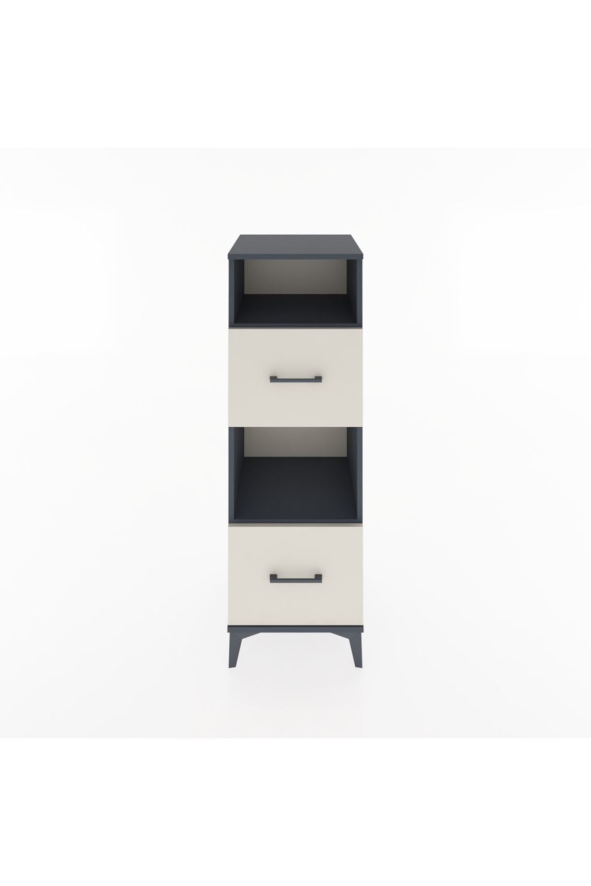 Hyperion Dolap 2 Raflı 2 Çekmeceli 44x44x134 Antrasit-Aytaşı