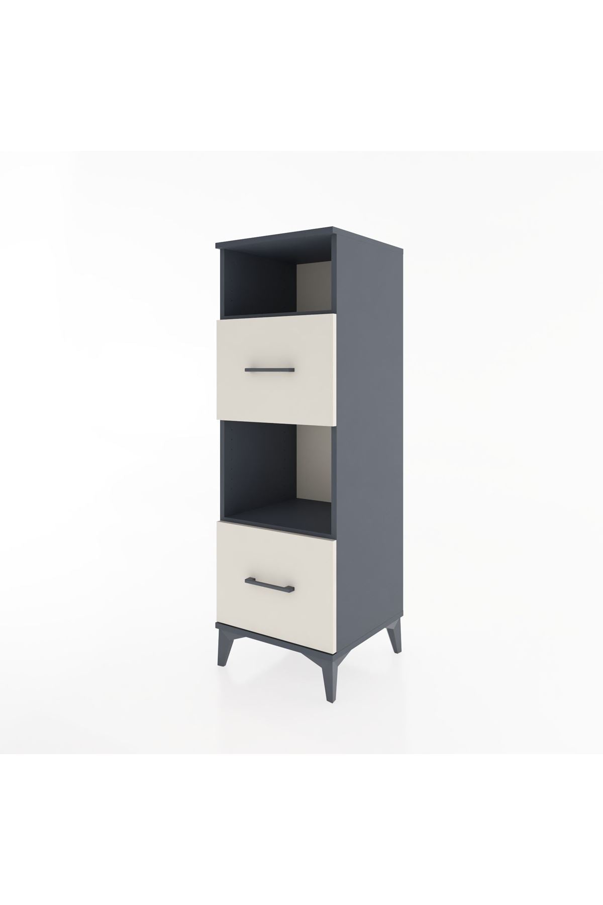 Hyperion Dolap 2 Raflı 2 Çekmeceli 44x44x134 Antrasit-Aytaşı