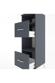 Hyperion Dolap 2 Raflı 2 Çekmeceli 44x44x134 Antrasit-Antrasit