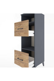 Hyperion Dolap 2 Raflı 2 Çekmeceli 44x44x134 Antrasit-Çam