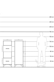 Hyperion Dolap 2 Raflı 2 Çekmeceli 44x44x134 Antrasit-Çam